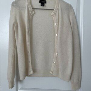 XS 100% Cashmere Bloomingdales Ivory Cream White Cardigan - New NWOT